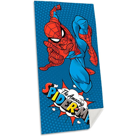 Ręcznik plażowy Spiderman 70x140 cm niebieski, bawełniany