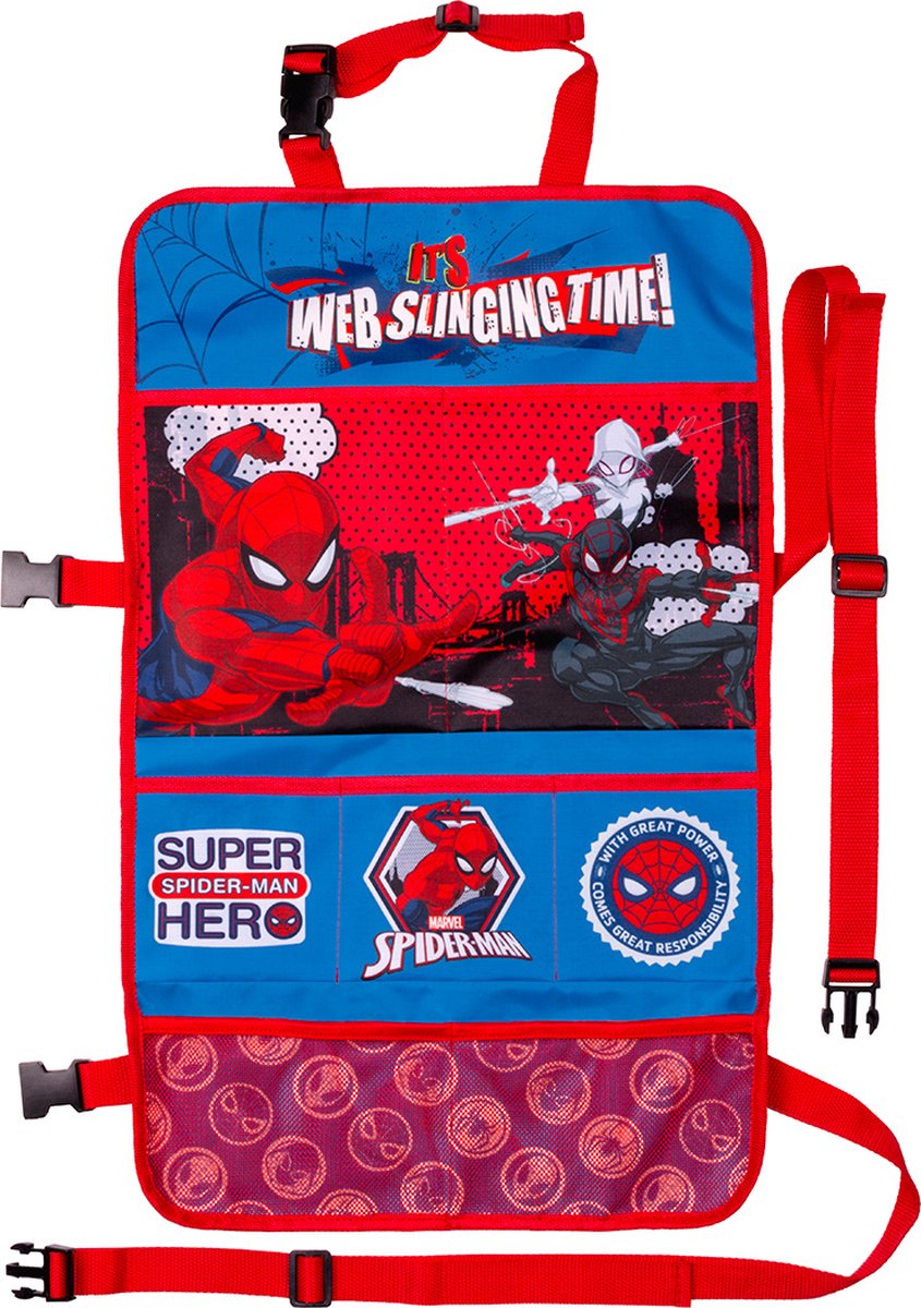 Organizer na fotelik samochodowy Marvel spider-man junior 58 x 35 cm czerwony