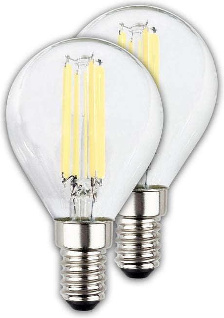 Briloner - ultrawydajna lampa LED - zestaw 2 źródeł światła - e14 - oświetlenie żarnikowe - 4w - 840lm - 2700 k ciepłe białe światło - ø3,5cm