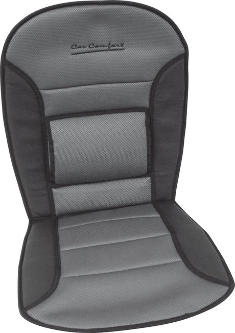 Komfortowa poduszka na krzesło Carpoint 90x45 cm - podparcie lędźwiowe - czarno-szary - mocowanie antypoślizgowe - odpowiednia poduszka powietrzna - dodatkowy komfort siedzenia