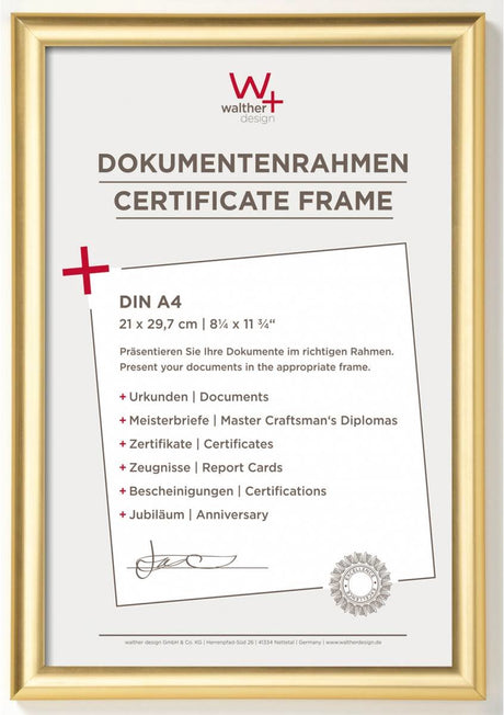 Walther trendstyle - ramka plastikowa - rozmiar zdjęcia 21x29,7 cm - złota
