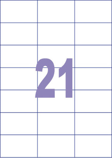 Etykieta Kangaro - kopia laserowa atramentowa - 70x42,3mm - 100 arkuszy - 21 naklejek na arkuszu