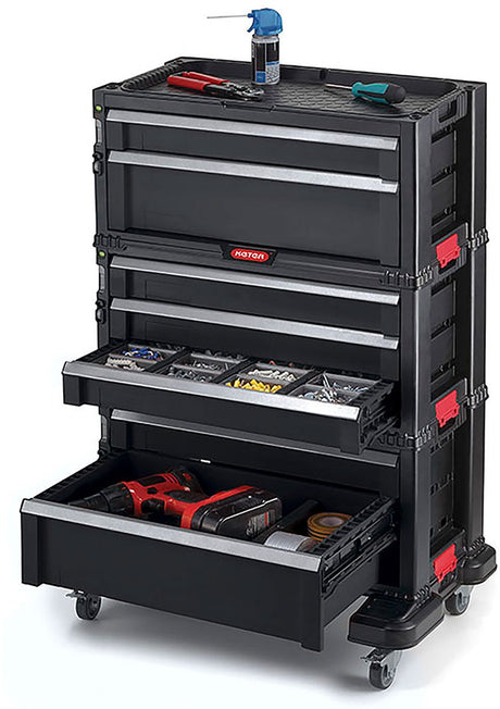 Komoda modułowa Keter 7 szuflad - 59,85x37,76x59,85cm – czarna