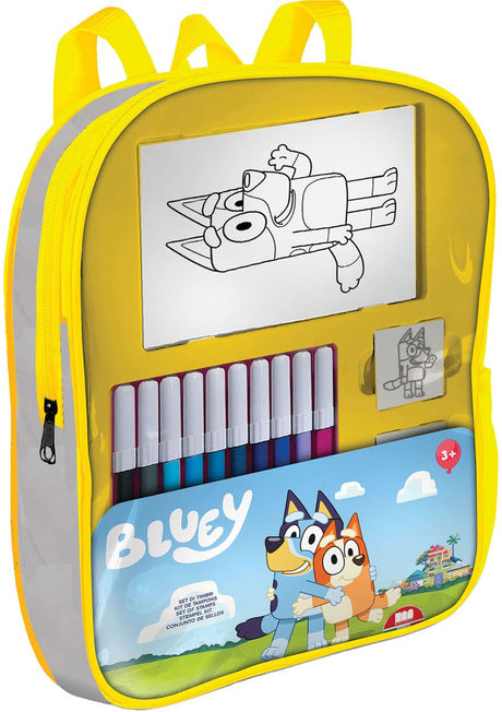 MultipRint Bluey Plecak z znaczkami i filcowymi długopisami