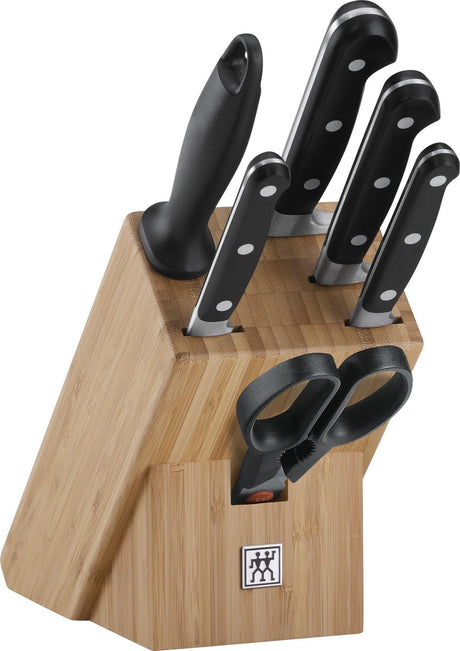 Zwilling professional s - zestaw noży - z blokiem - stal nierdzewna - 6 sztuk