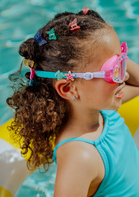 Dziecięce okulary pływackie Bling2o - shoreline shimmer - okulary do nurkowania - przeciwmgielne - ochrona UV - wielokolorowe