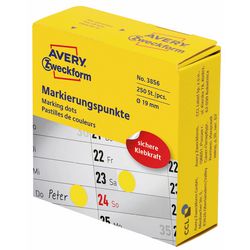 Punkty znakujące Avery Zweckform bardzo żółte 250 sztuk 19 mm