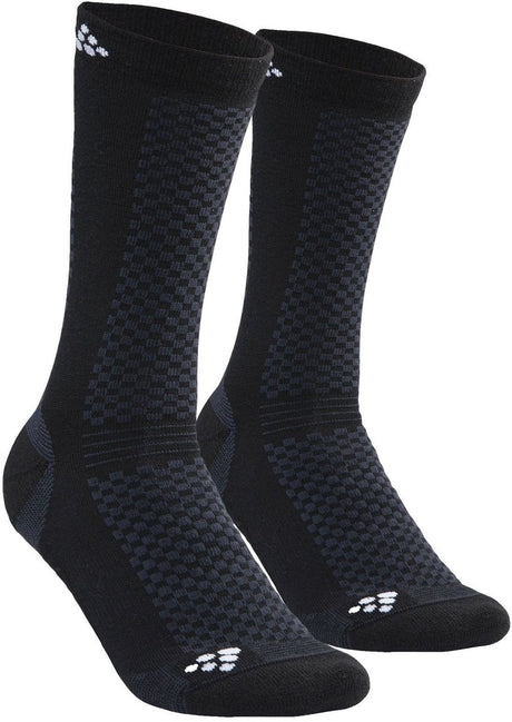 Craft warm mid 2-pack sock - zwart - maat 46-48