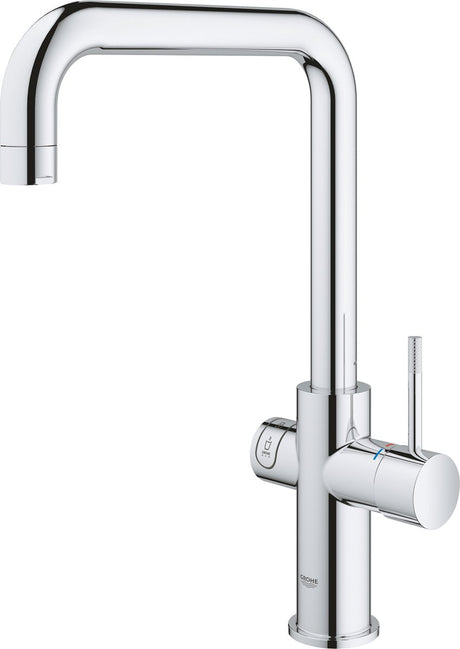 Grohe czerwony kran z wrzącą wodą 3 w 1 - wylewka w kształcie litery U - bojler 7l - z zaworem mieszającym - chrom