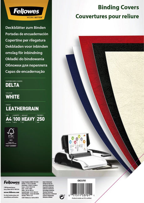 Okładka na oprawę Fellowes 5370104 biała