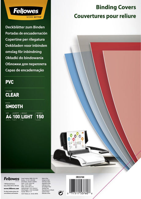 Okładka oprawy Fellowes 5376001 przezroczysty PVC (polichlorek winylu)