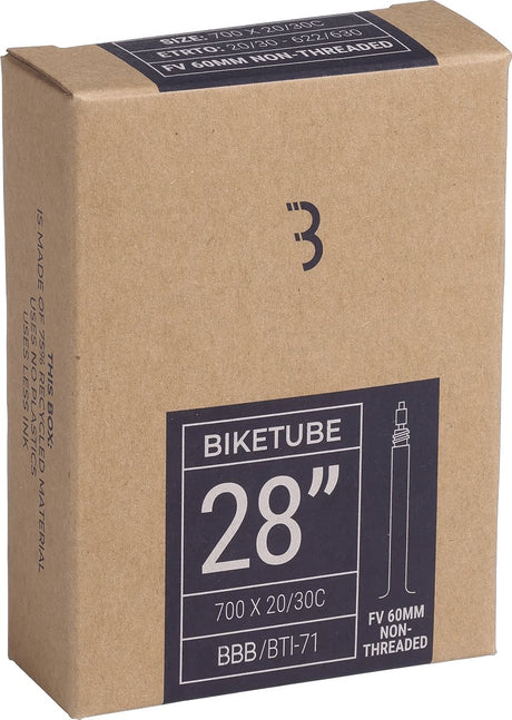 Bbb cycling binnenband racefiets gravelbike 28 inch - presta frans ventiel 60 mm - geschikt voor bandenmaat: 20 28-622 630 - fietsband biketube - bti-71