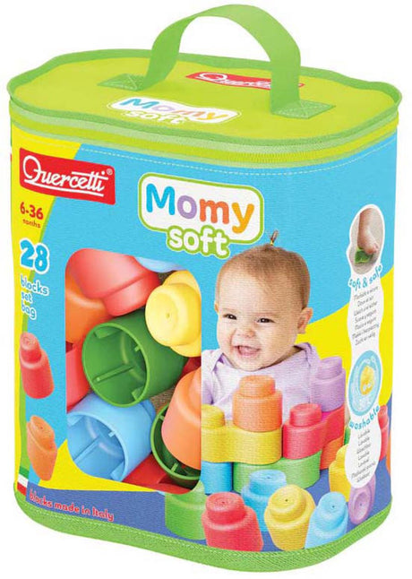 Klocki Quercetti Momy Soft - 28 sztuk - kolorowe zabawki dla dzieci.