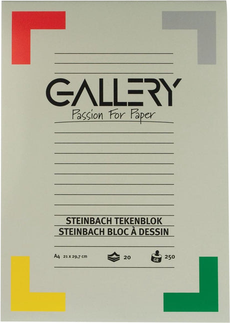 Blok rysunkowy Gallery Steinbach ziarnisty format 21 x 297 cm (a4) 250 g m² blok 20 kartek