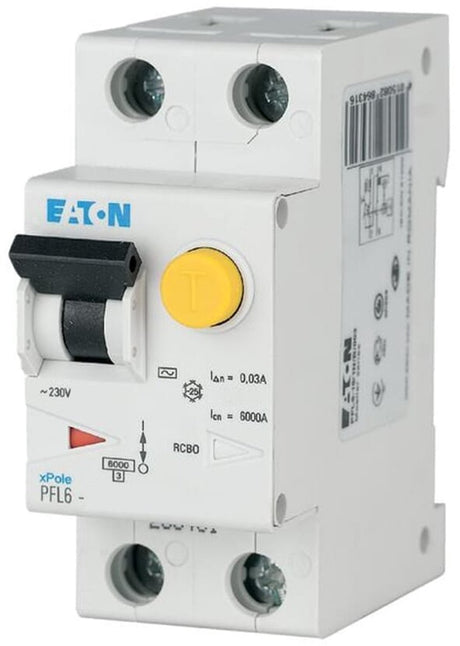 Eaton aardlekautomaat 1-polig+n 10a 30ma - pfl6-10 1n b 003 - type b