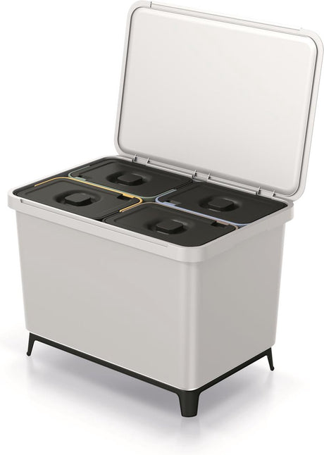 Kosz na śmieci Prosperplast - Keden Systema - 4x10l - biały