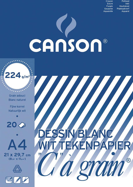 Blok rysunkowy Canson c à grain 224 g m² format 21 x 297 cm (a4)