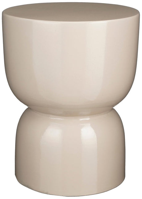 Mica decorations stage bijzettafel - h45 x ø35 cm - cement - beige