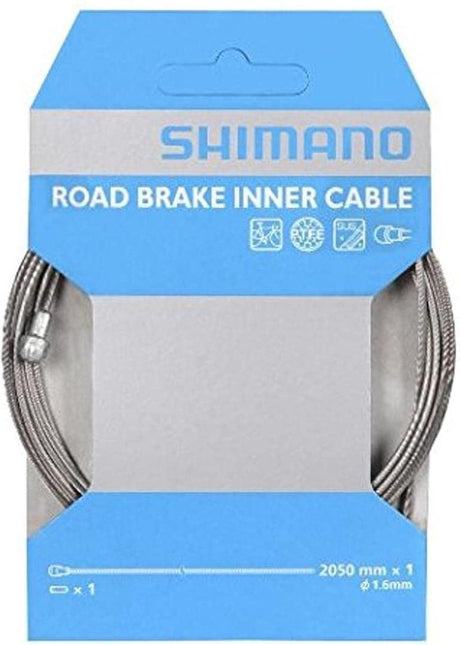 Linka hamulca Shimano sil-tec 1,6 x 2050 mm - stal nierdzewna - rower wyścigowy - w tym zaślepka