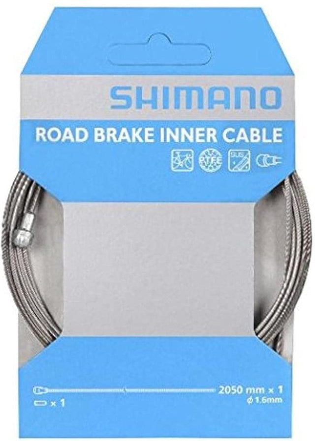 Linka hamulca Shimano sil-tec 1,6 x 2050 mm - stal nierdzewna - rower wyścigowy - w tym zaślepka