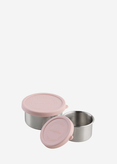 Aya ida aya ida - zestaw pojemników na przekąski - pudełko na lunch - pudełko na pigułki - zestaw pojemników na żywność - pojemnik na muesli - 100ml + 200ml - miękki róż
