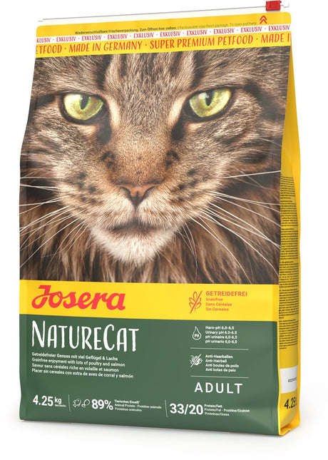 Josera naturecat - karma dla kotów - bez zbóż - o wysokiej zawartości białka - kurczak i łosoś - 10kg
