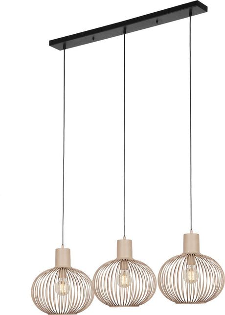 Trio gila - lampa wisząca - piaskowa - wył. 3x e27 4 w - montaż sufitowy - regulacja wysokości