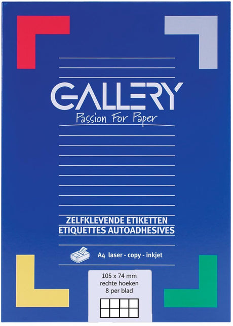 Galeria 100 arkuszy etykiet 105 x 74 mm