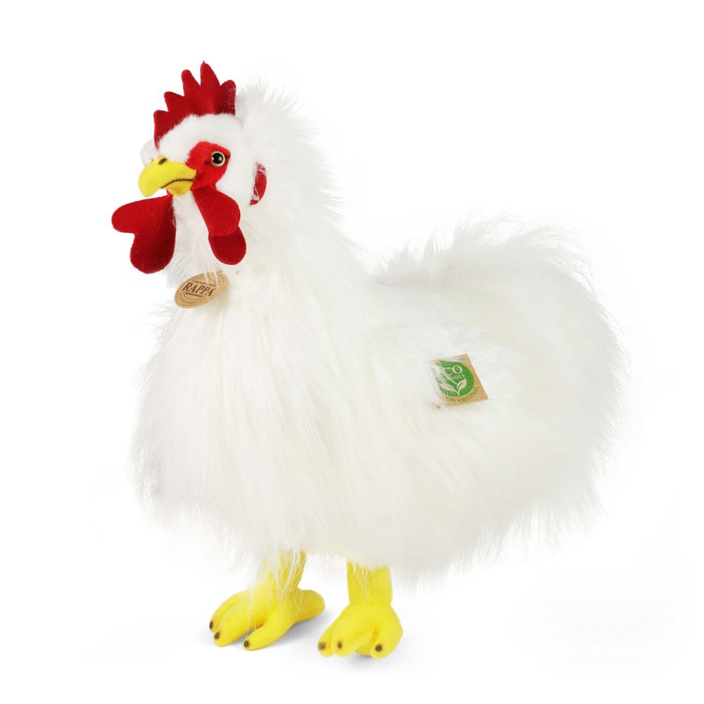Pluszowy biały kogut 33 cm ekologiczny