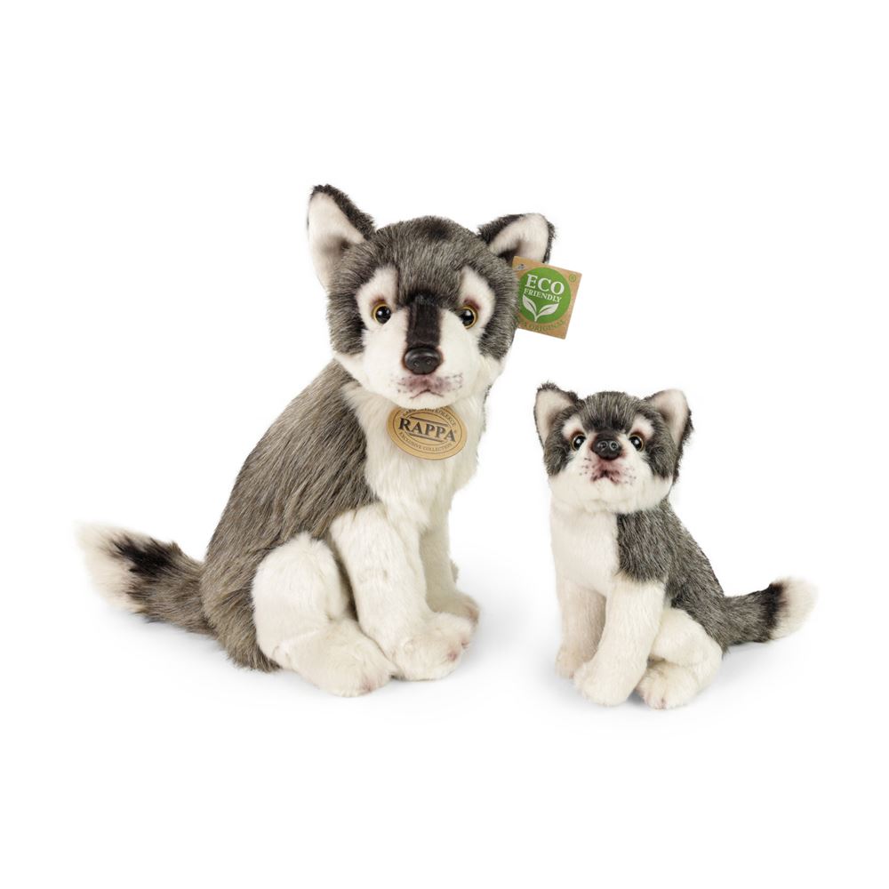 Pluche wolf met welp 27 cm eco-vriendeli | 2 stuks