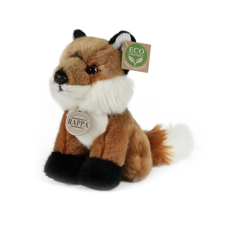 Ekologiczna przytulanka Rappa mini lisek 19 cm - realistyczna przytulanka wykonana z przetworzonych butelek PET - brązowy, biały, czarny