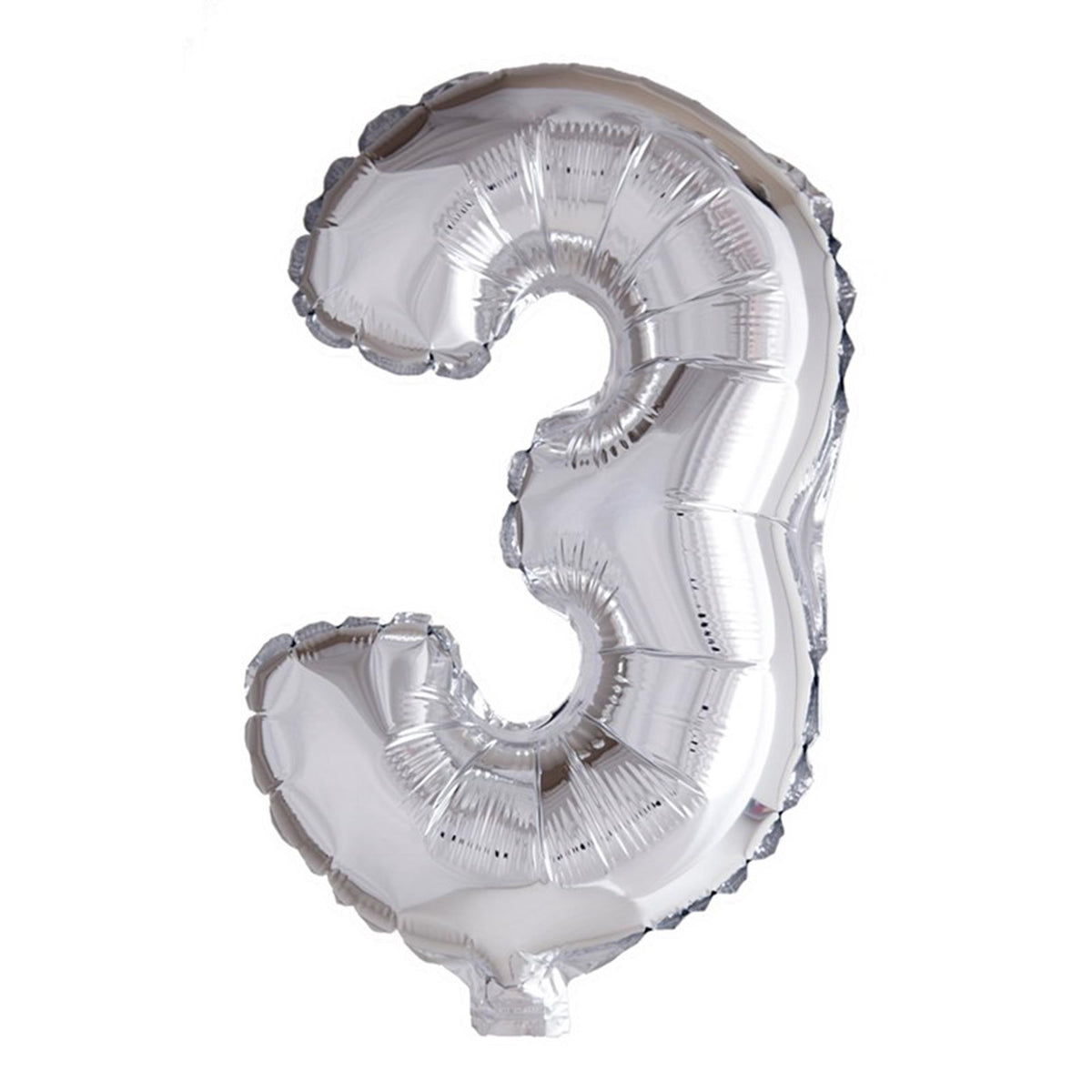 Balon foliowy Globos numer '3' srebrny 40cm