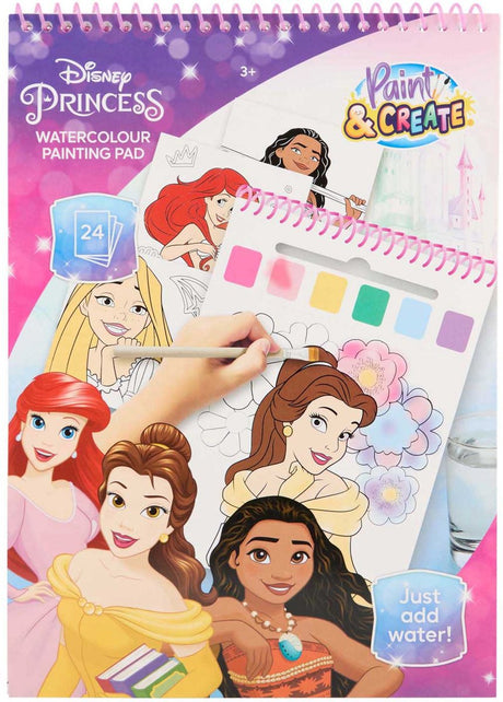 Książka z zestawem farb wodnych Canenco Disney Princess - zawiera. pędzel