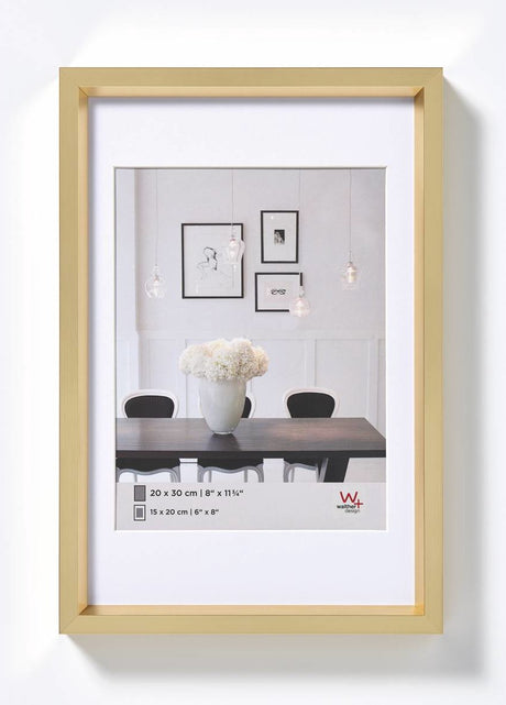 Styl Walther stalowy - ramka plastikowa - rozmiar zdjęcia 40x50 cm - złota