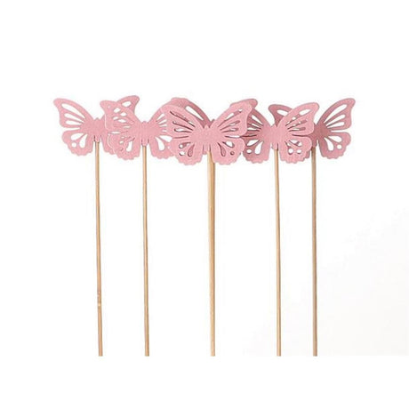Hbx natural Living Plug motyl papilio na patyku 6 sztuk 50cm różowy