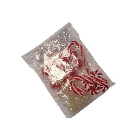 Hbx Natural Living Deco Torba na cukierki z perłami wodnymi 120gr czerwono-biała