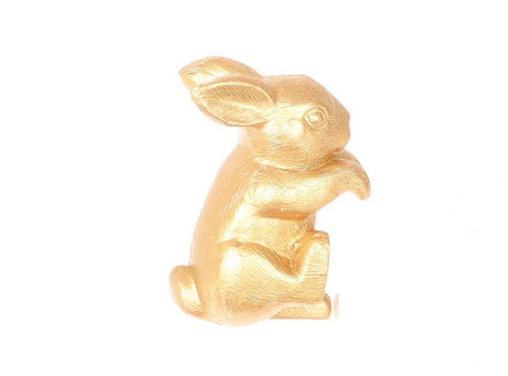 Hbx naturalny żywy posąg królika Morsy 8x4x6cm ceramika złota
