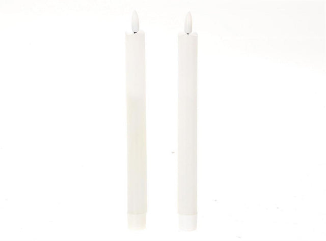 Zestaw świec obiadowych LED Hbx Natural Living z efektem płomienia, średnica 2x24,5 cm, kolor biały
