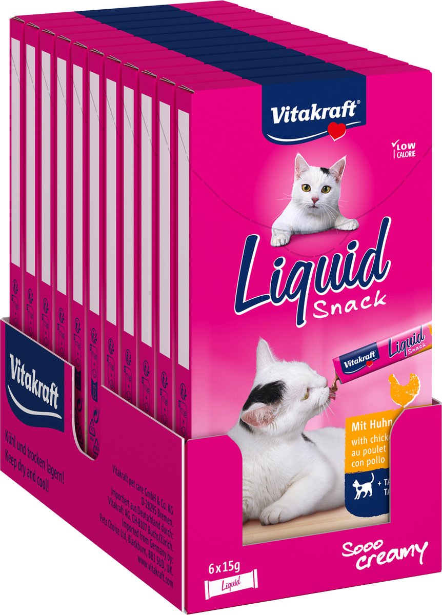 Przekąska w płynie Vitakraft - kurczak - 11x6 sztuk (66 sztuk) 66x15 gramów