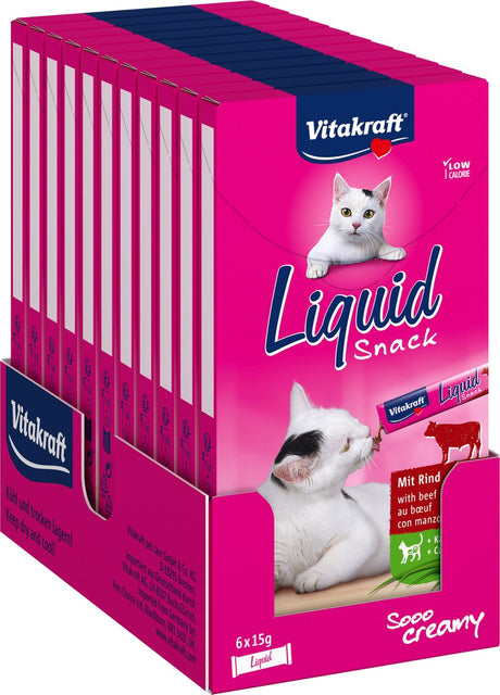 Przekąska w płynie Vitakraft - wołowina - 11x6 sztuk (66 sztuk) - 66x15 gramów