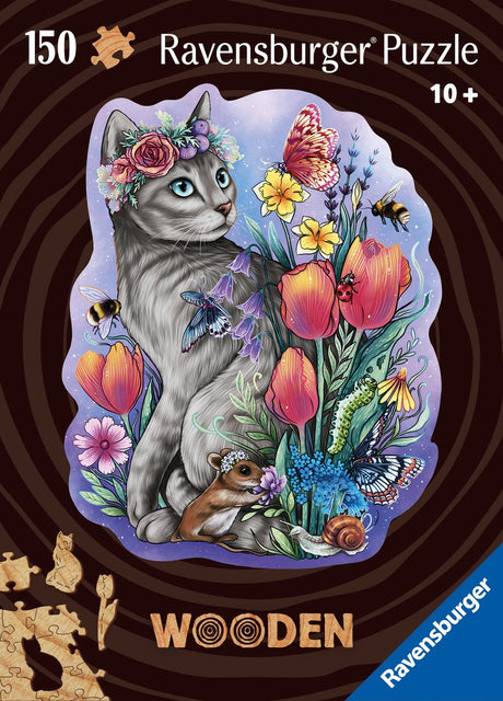 Puzzle drewniane Ravensburger śliczny kot - układanka - 150 elementów