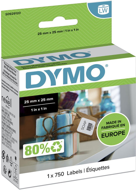 Taśma etykietowa Dymo s0929120 biała 750 sztuk 25x25mm