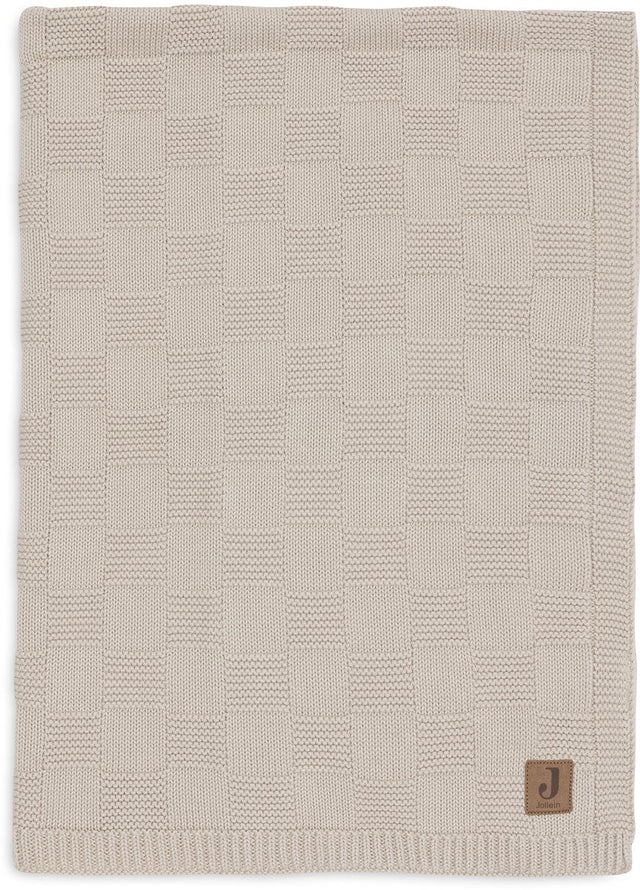 Jollein baby deken wieg - 75x100cm - box knit - warm sand