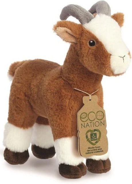 Pluszowa koza Aurora Eco Nation - brązowo-biała - 27 cm - motyw zwierząt hodowlanych