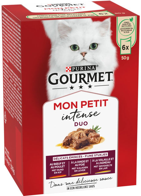 Gourmet mon petit intensywny - mokra karma dla kotów - duet mięsny - 48 x 50 g