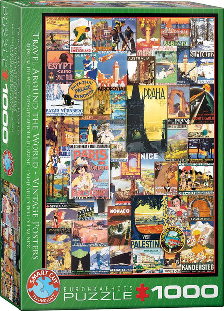 Eurographics - podróż dookoła świata vintage plakaty [podróż dookoła świata vintage plakaty] - 1000 elementów 48×68cm (szer.×wys.) - układanka