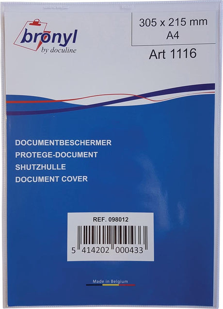 Folder Bronyl U z przezroczystego PVC o grubości 180 mikronów, ft A4, opakowanie 10 szt.