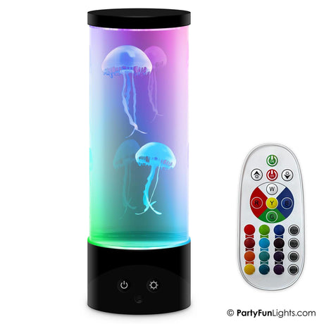 Lampa stołowa Partyfun Lights Jellyfish wielokolorowa dioda LED działa na akumulatorze 3XAA i USB