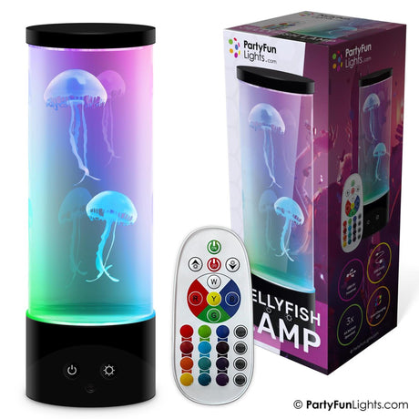 Lampa stołowa Partyfun Lights Jellyfish wielokolorowa dioda LED działa na akumulatorze 3XAA i USB