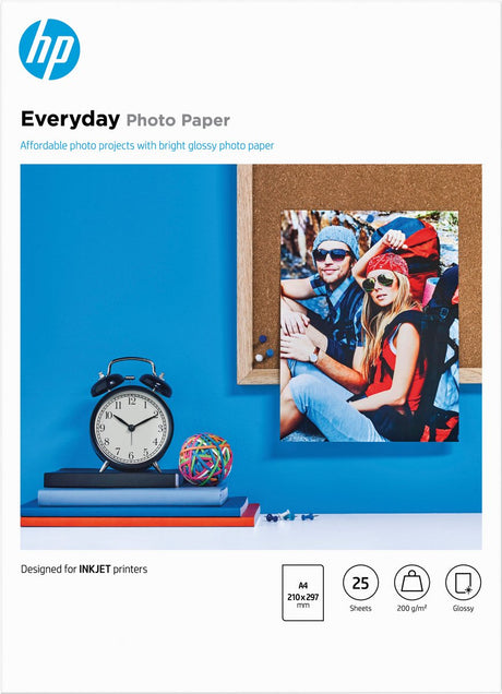 Papier fotograficzny HP do codziennego użytku - błyszczący - a4 - 200 g m² - 25 ark